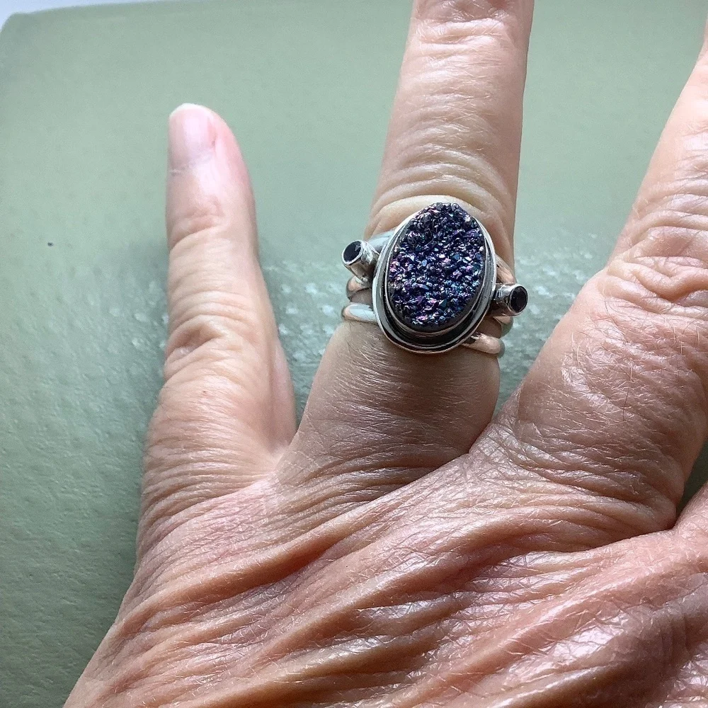 - Nicky Butler Sterling silver blue druzy ring